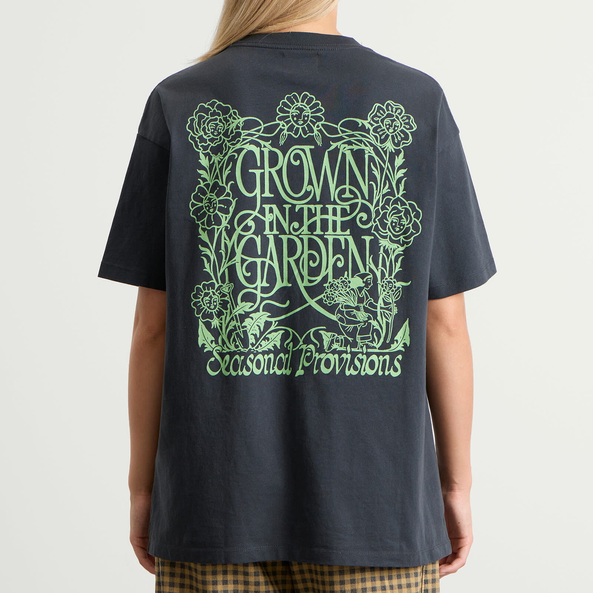 Damson Madder Women's Grown In The Garden T-Shirt in Charcoal
