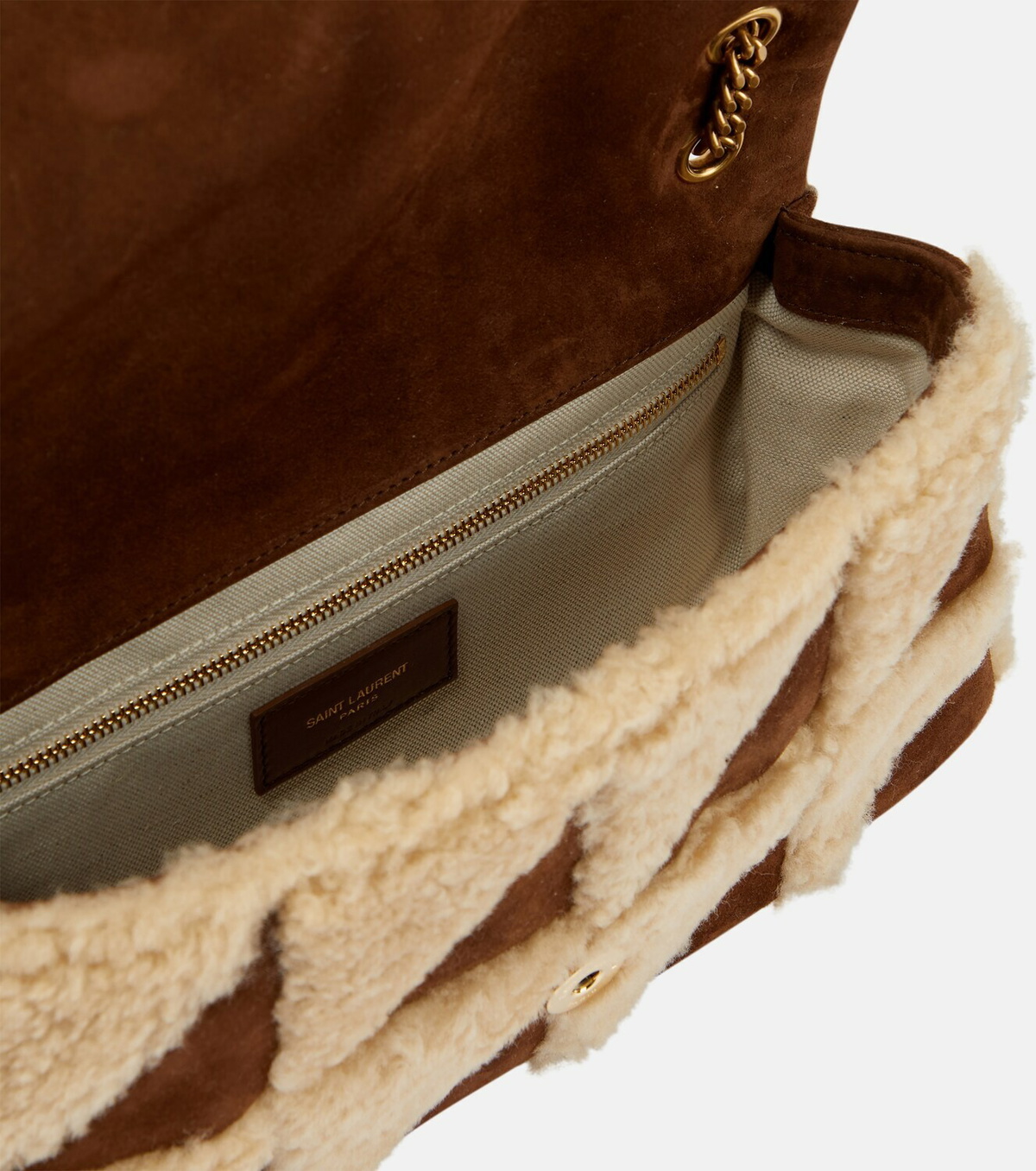 Saint Laurent - Jamie Medium leather and shearling shoulder