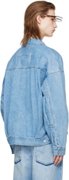 meanswhile Blue Pleated Denim Jacket