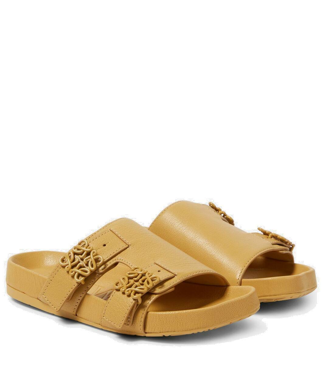 【関税&送料込】Loewe Slide Women's Shoes | Loewe Leather slides with logo