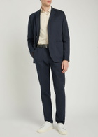 Oliver Spencer Fishtail Cotton Tapered-leg Trousers Navy
