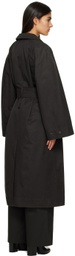 Birrot Black Mool Trench Coat