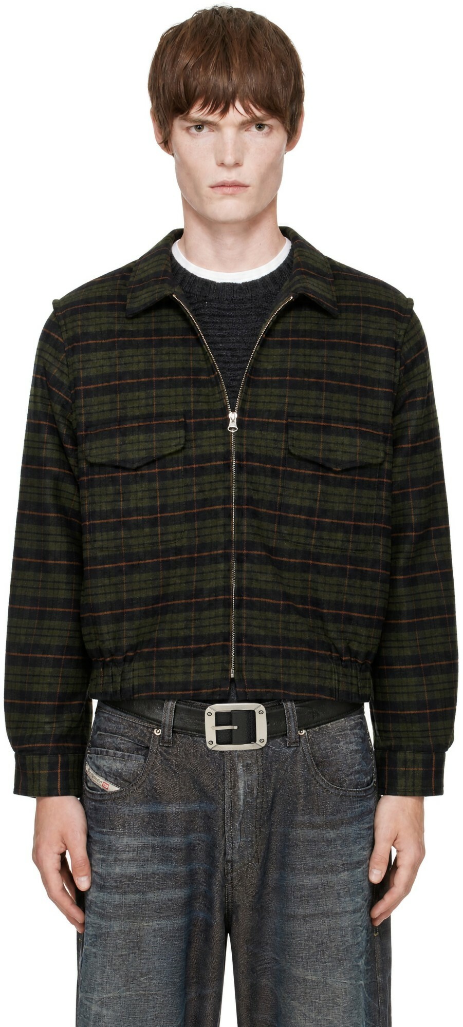 Carne Bollente Green Stay Plaid Jacket