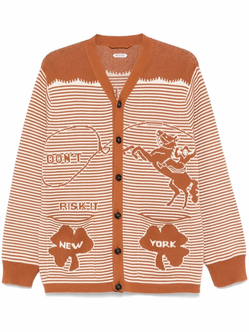 【Bode】 Finish Line patch-appliqueコットンセーターシャツ Finish Line patch-appliqué cotton sweatshirt in white - Bode