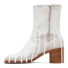 Maison Margiela Off-White Bianchetto Mid Heel Tabi Boots