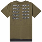 Acronym Men's 100% Organic Cotton Short Sleeve T-shirt in Raf Green/Black