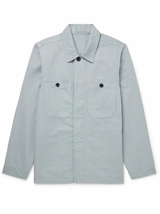 Photo: Mr P. - Garment-Dyed Cotton and Linen-Blend Twill Overshirt - Blue