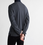 CLUB MONACO - Striped Cotton-Blend Rollneck Sweater - Blue