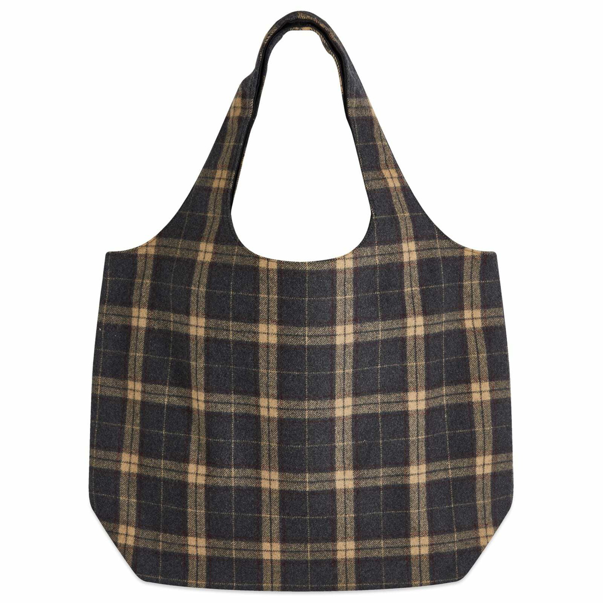 A.P.C. Men's Ninon Plaid Wool Tote in Heather Grey A.P.C.