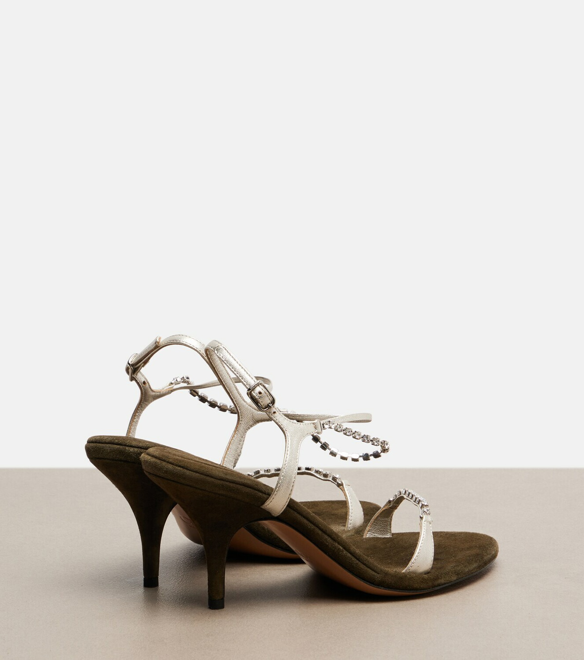 Chloé Zia embellished metallic leather sandals