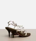 Chloé Zia embellished metallic leather sandals
