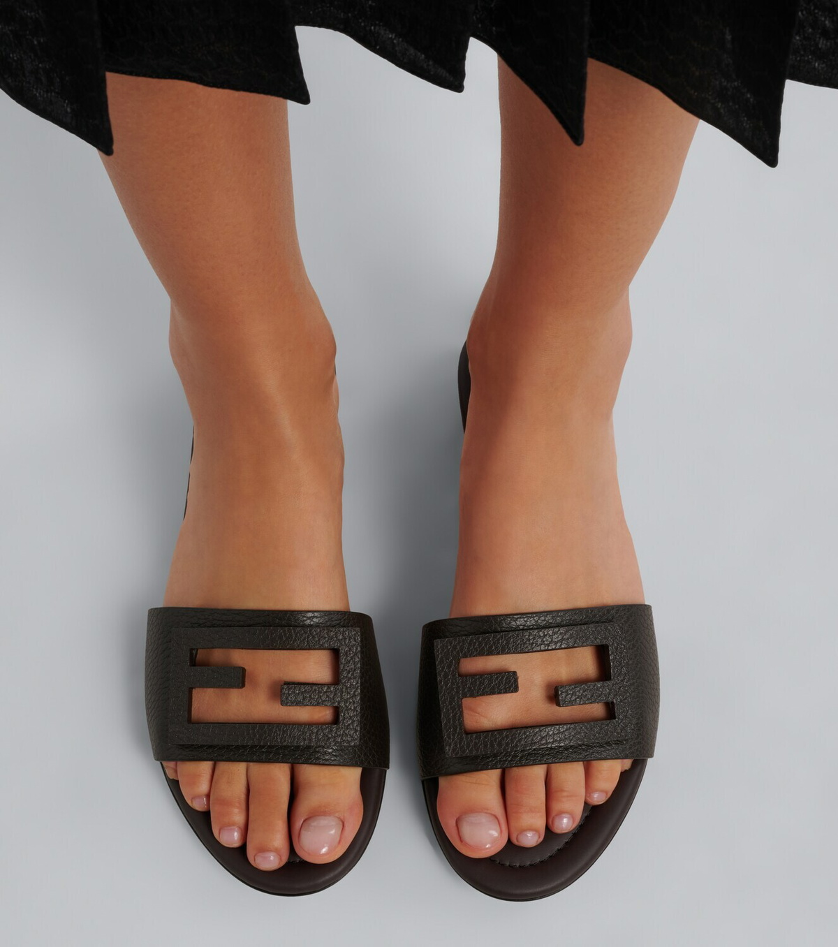Fendi Baguette® leather slides