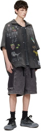 Maison MIHARA YASUHIRO Black 'Peterson23' OG Sole Ripped Overdye Canvas Sneakers