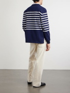 Noah - Striped Cotton-Jersey T-Shirt - Blue