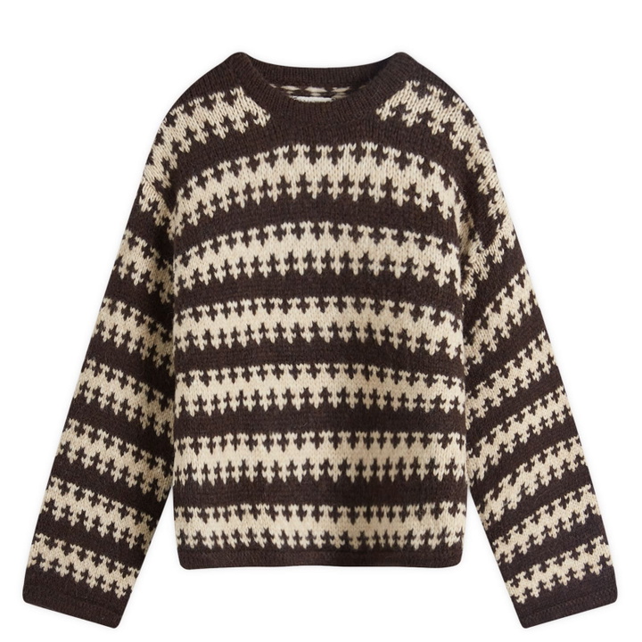 Photo: Nudie Jeans Co Women's Gerd Fair Isle Alpaca Knit in Brown/Beige