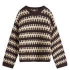 Nudie Jeans Co Women's Gerd Fair Isle Alpaca Knit in Brown/Beige