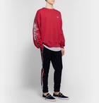 AMIRI - Oversized Embroidered Webbing-Trimmed Loopback Cotton-Jersey Sweatshirt - Red