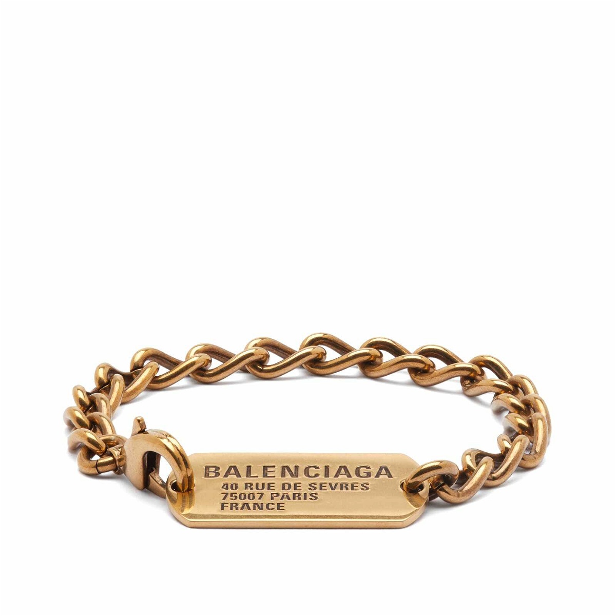 Photo: Balenciaga Men's Tags Bracelet in Antique Gold