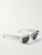 Bottega Veneta - Rectangular-Frame Gold-Tone Acetate Sunglasses