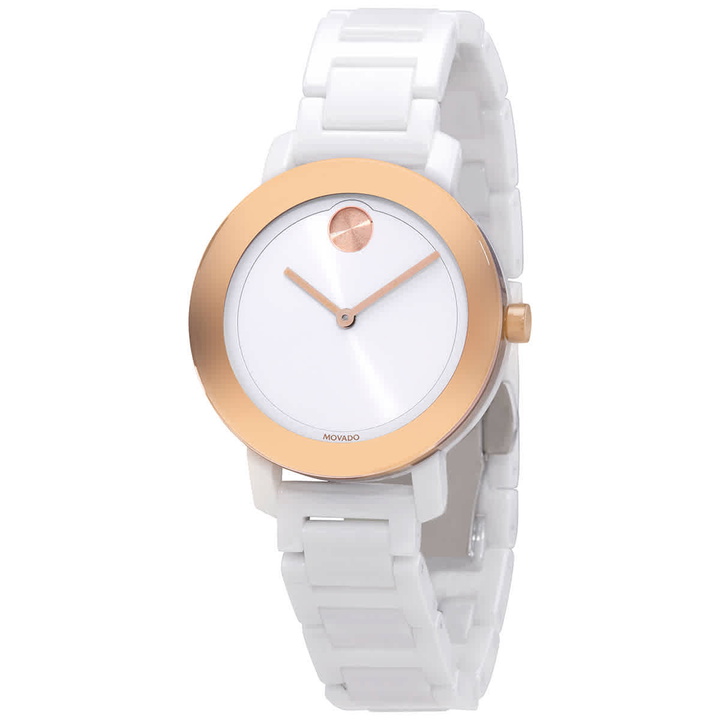 Photo: Movado Bold Evolution Quartz White Dial Ladies Watch 3600753
