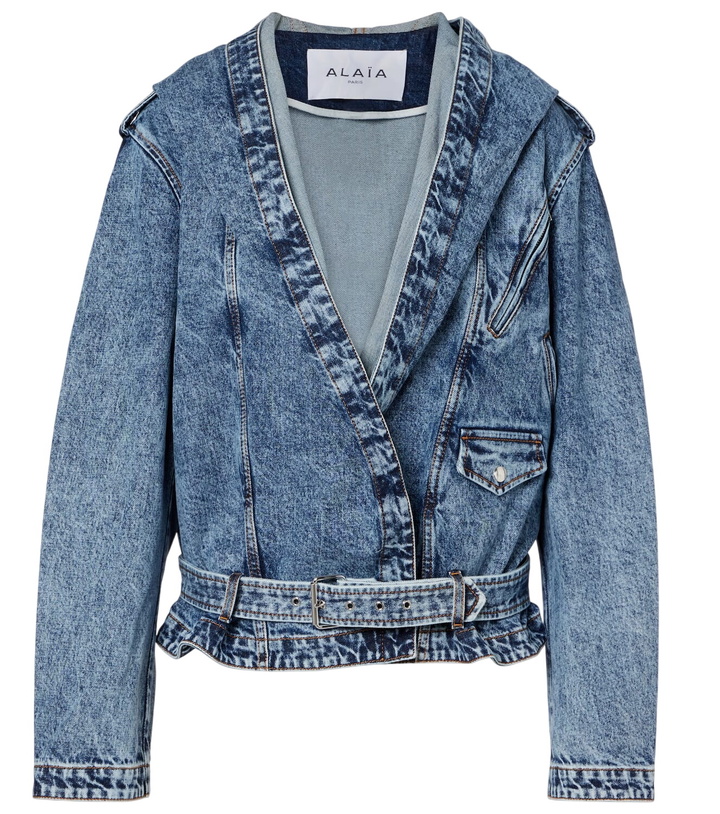 Photo: Alaïa Belted hooded denim jacket