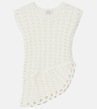 Loulou de Saison Saez asymmetric scalloped crochet top