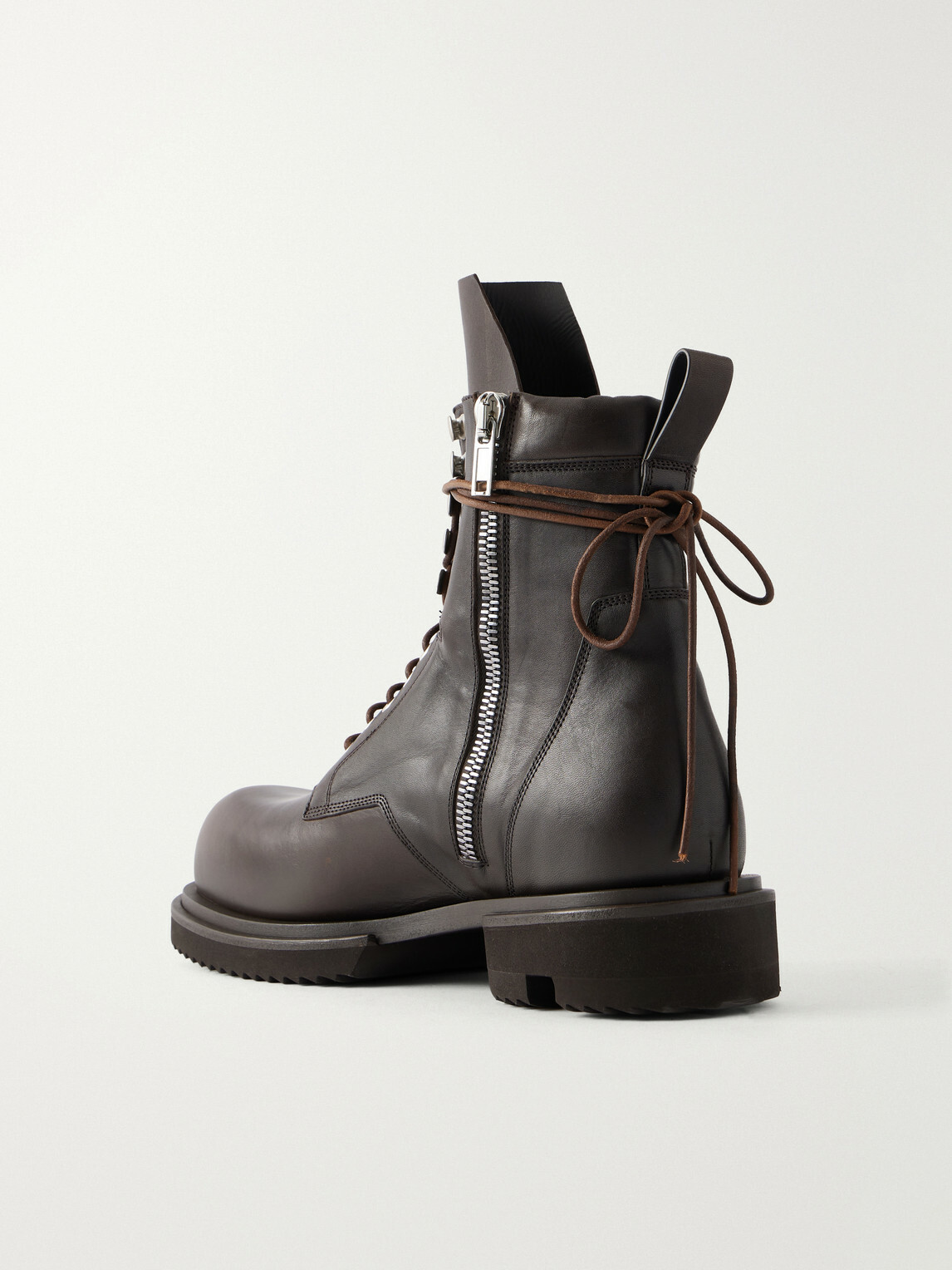 Rick Owens - Army Gabe Leather Lace-Up Boots - Brown