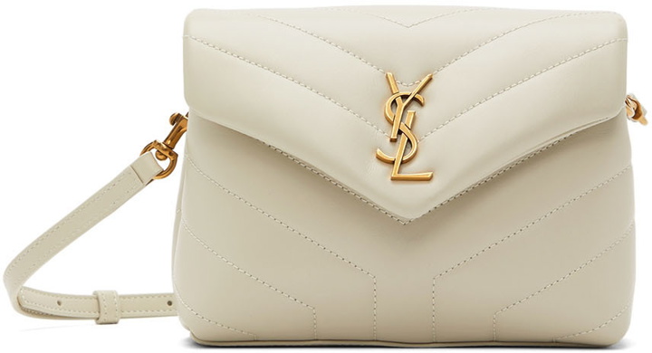 Photo: Saint Laurent Off-White Quilted Toy Loulou Shoulder Bag