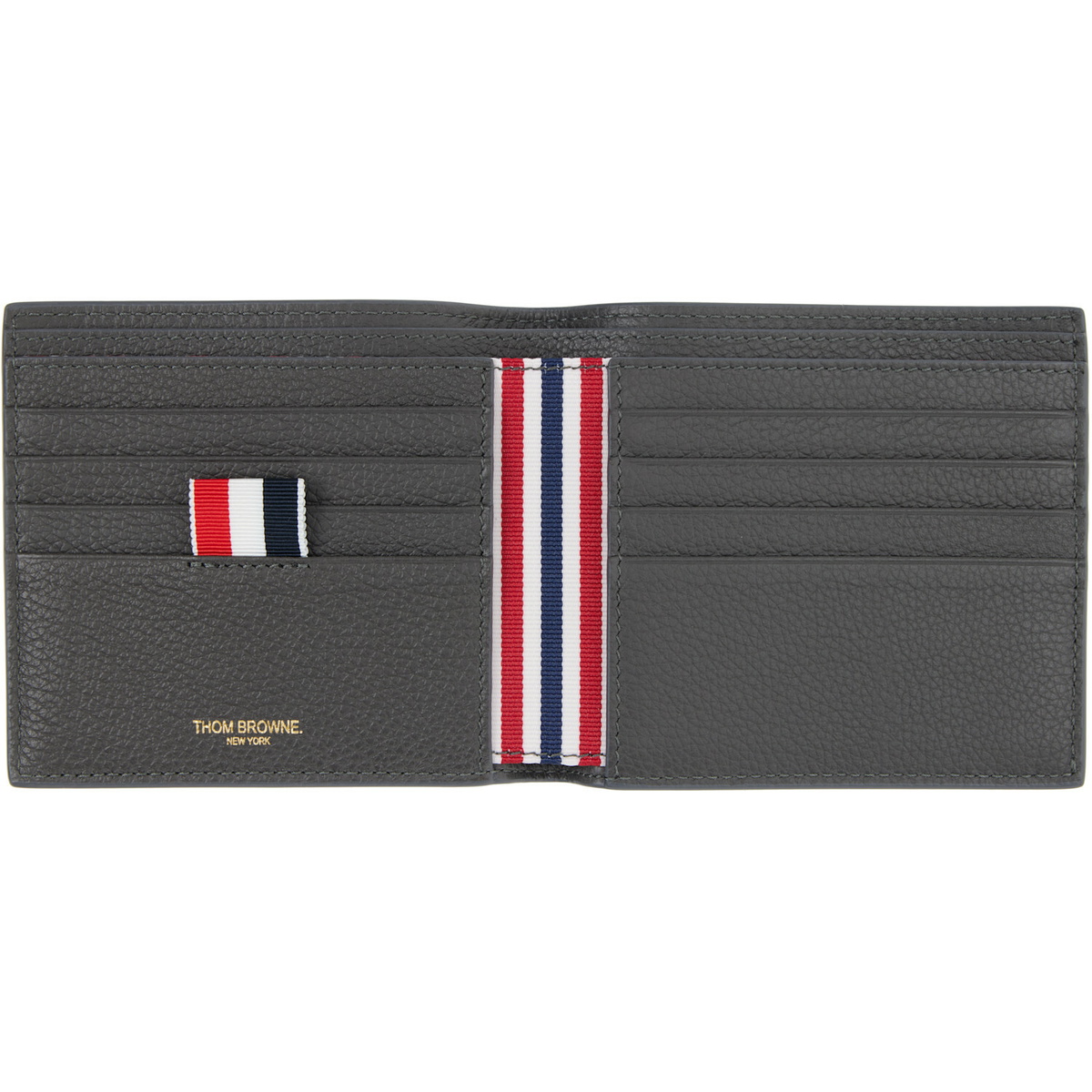 Thom Browne Gray Pebble Grain Bifold Wallet