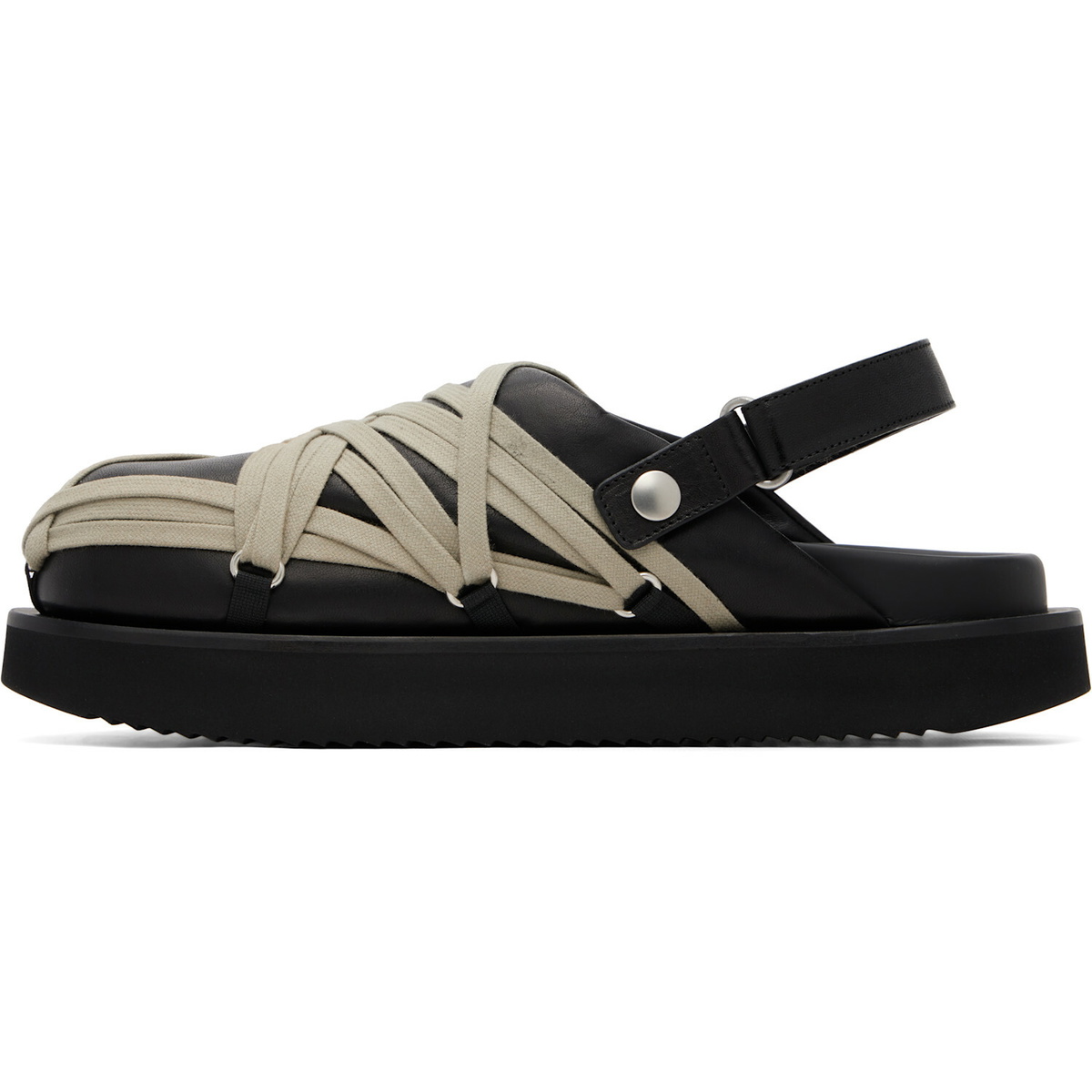 Rick Owens Black Tower Padded Megalace Platform Loafers