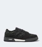 Fendi Fendi Match FF Zucca suede-trimmed sneakers