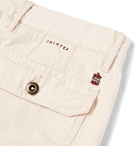 Incotex - Slim-Fit Herringbone Cotton and Modal-Blend Trousers - Men - Ecru