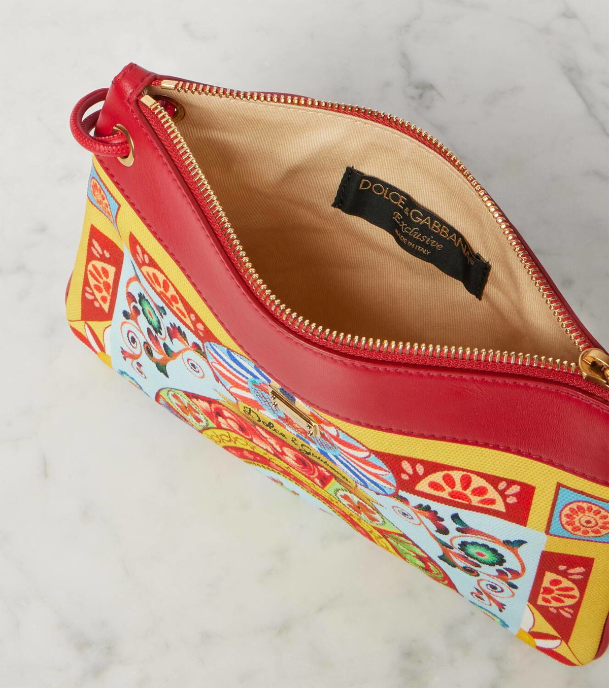 Dolce&Gabbana Small leather trimmed clutch