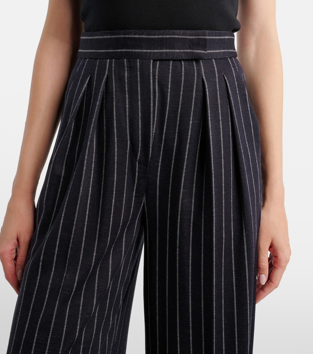 Max Mara Pinstripe pleated wide-leg pants