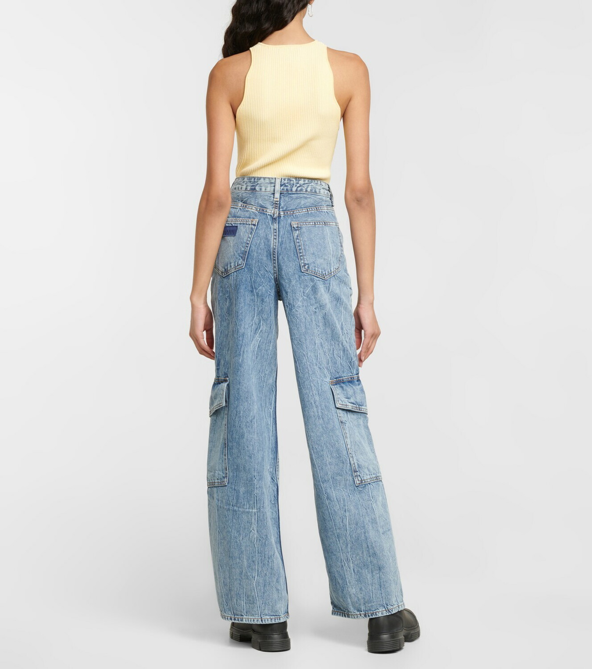 Ganni - Crinkled Angi cargo jeans GANNI 