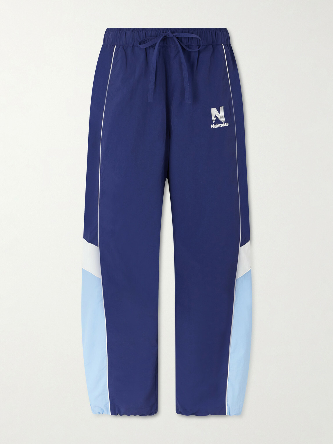 NAHMIAS - Straight-leg Logo-Embroidered Nylon Trousers - Blue