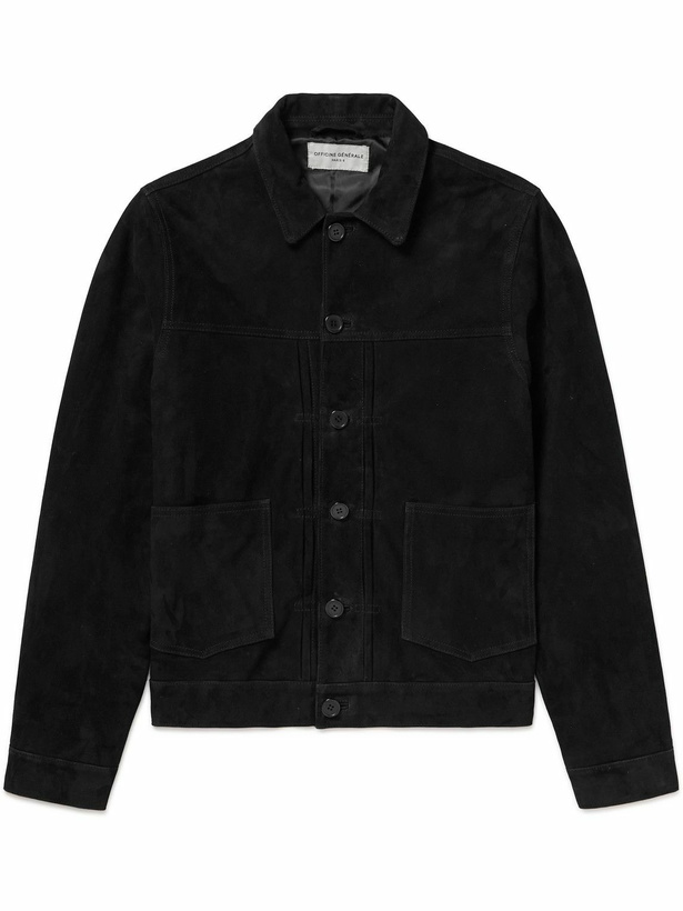 Photo: Officine Générale - Leo Suede Jacket - Black