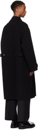 Róhe Black Double Faced Wool Trench Coat