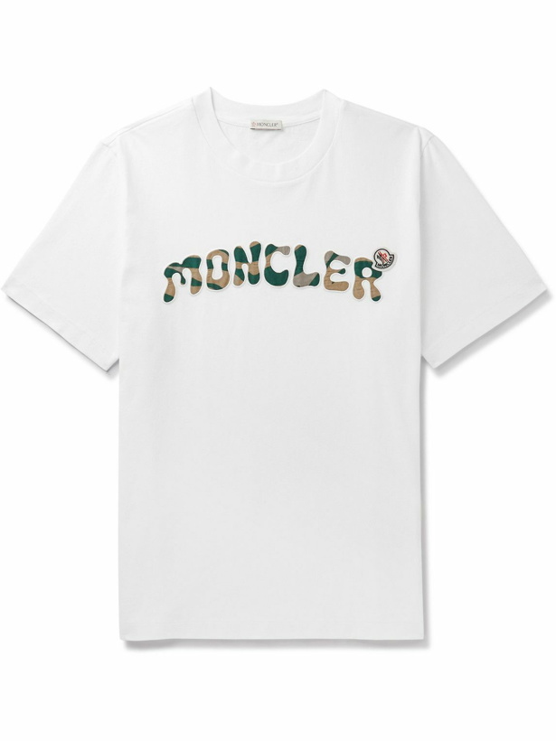 Photo: Moncler - Logo-Appliquéd Cotton-Jersey T-Shirt - White