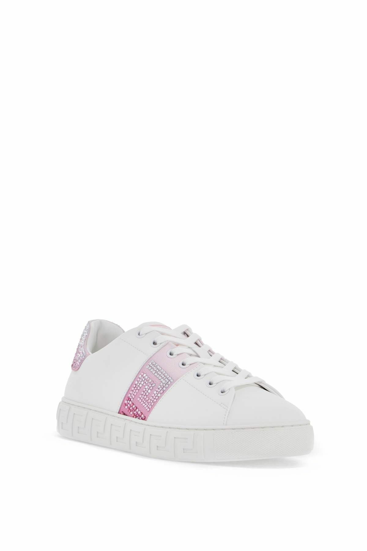 スニーカー VERSACE Sneakers - Versace - Cotton - White/Pink Versace Sneakers - Cotton - White/Pink Pink (Women's