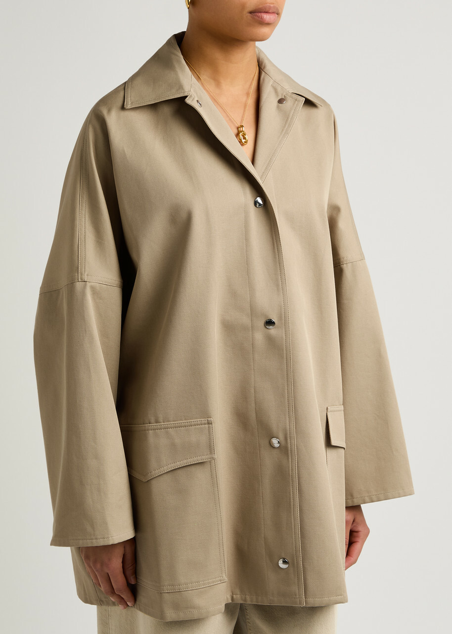 Toteme Oversized Cotton-twill Jacket Beige Toteme
