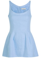 Faithfull The Brand Syna Darted Linen top Light Blue