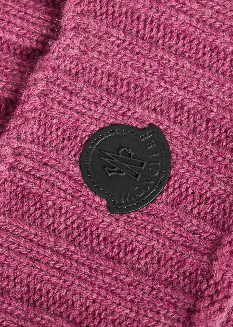 Moncler Logo-appliquéd Wool and Cashmere-blend Collar - Dark Pink - One Size