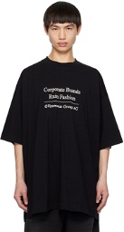 VETEMENTS Black 'Corporate Brands Ruin Fashion' T-Shirt