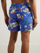 Polo Ralph Lauren - Traveler Straight-Leg Mid-Length Printed Swim Shorts - Blue