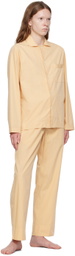 Tekla Beige Button Pyjama Shirt