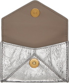 Dries Van Noten Silver Leather Envelope Card Holder
