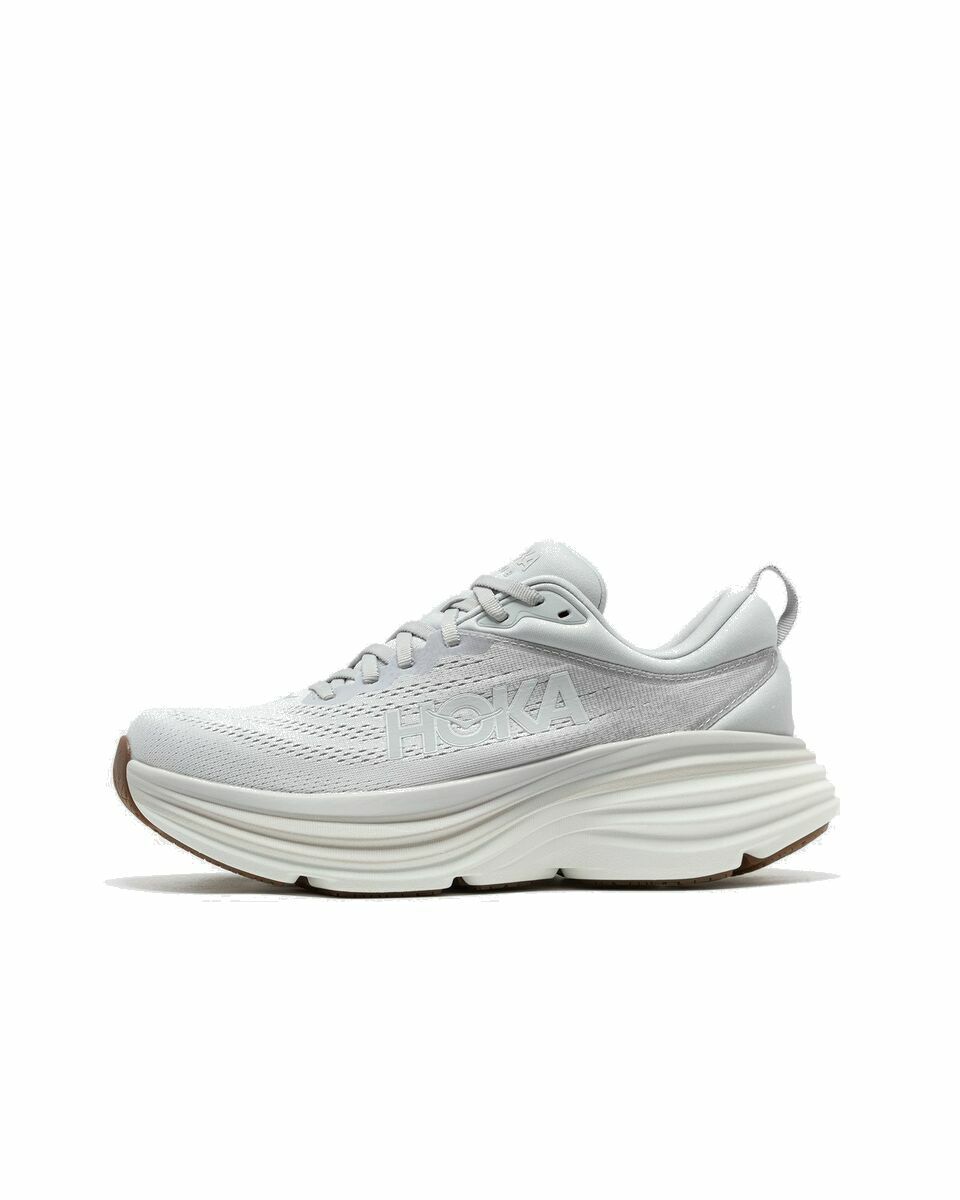 Photo: Hoka One One Bondi 8 Grey - Womens - Lowtop