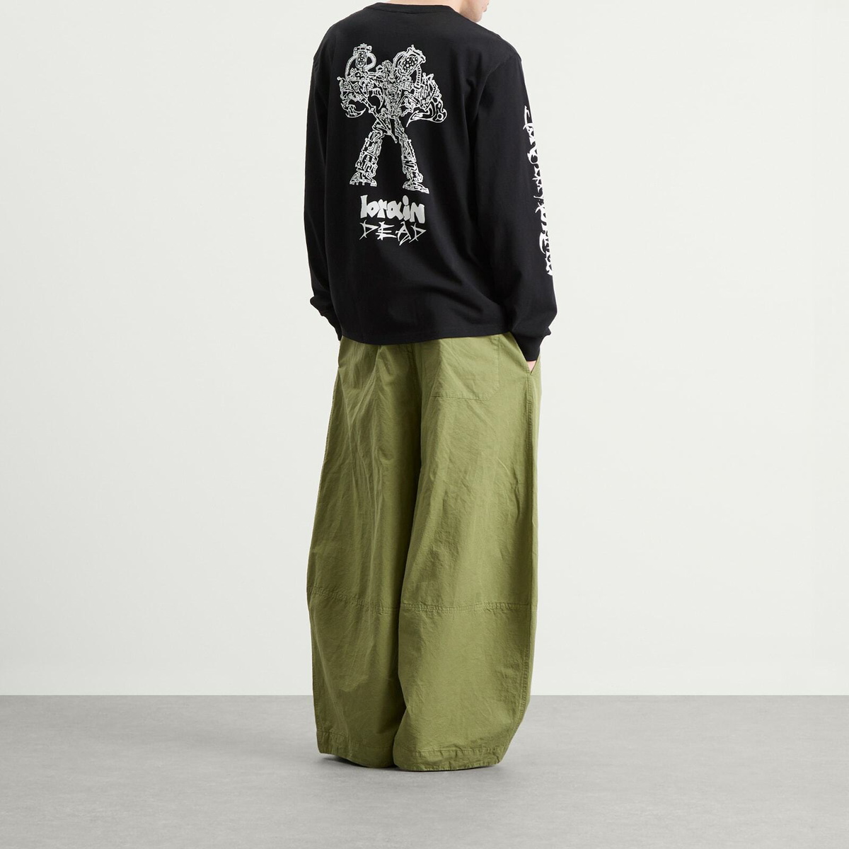 Brain Dead Men's Skull Mech Long Sleeve T-Shirt in Black