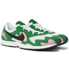 Nike - Air Streak Lite Felt and Faux Leather-Trimmed Mesh Sneakers - Green